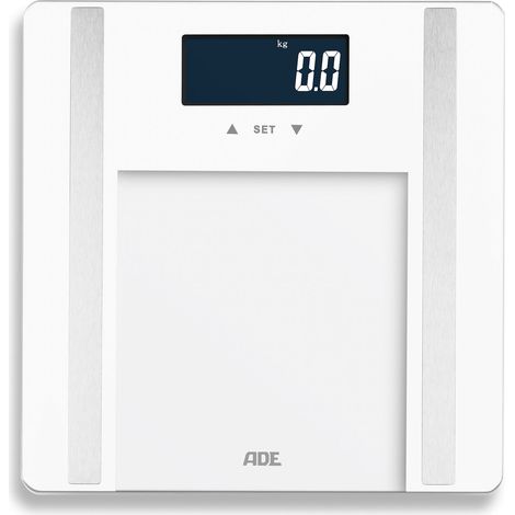 Bilancia pesapersone con analisi corporea, fino a 180 kg, 30 x 30 cm, bianca / ADE (1/3)