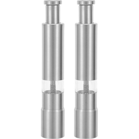 2 moulins à poivre manuels, inox (1/5)