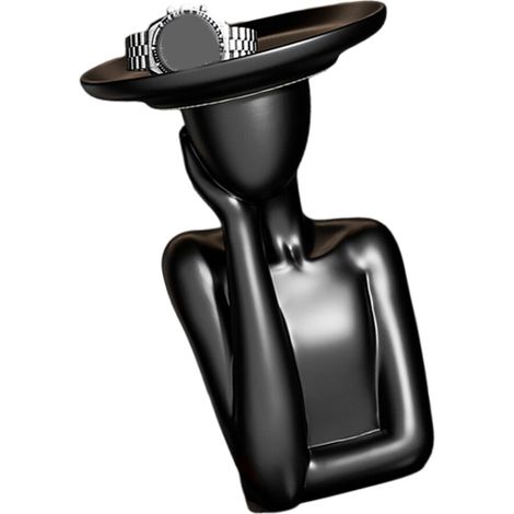 Bandeja para guardar llaves de entrada, figura de mujer - Negra