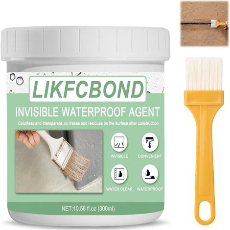 Liquide Étanchéité Transparent, 300g Agent Anti-Fuite Étanche, Colle Étanche Scellée, Agent de Revêtement Imperméable Pour Salle de Bain, Plafonds, Toits, Rebords de Fenêtres, Carrelage (1/5)