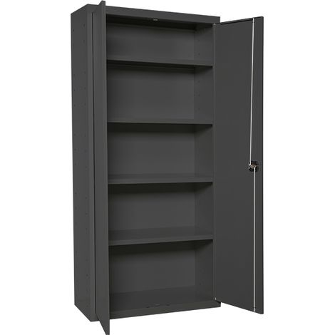 SimonRack Armoire Métallique Balai 1800x600x400 mm, 2 Porte, 4 Étagères, Anthracite - Simonlocker (1/4)