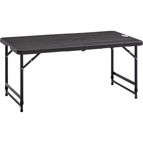 Tavolo Catering Pieghevole 118x60x74 cm in Acciaio e HDPE Grigio Scuro (1/5)
