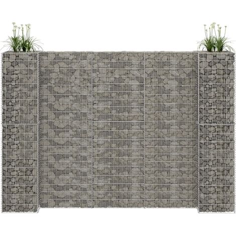H-Shaped Gabion Planter Steel Wire 260x40x200 cm vidaXL