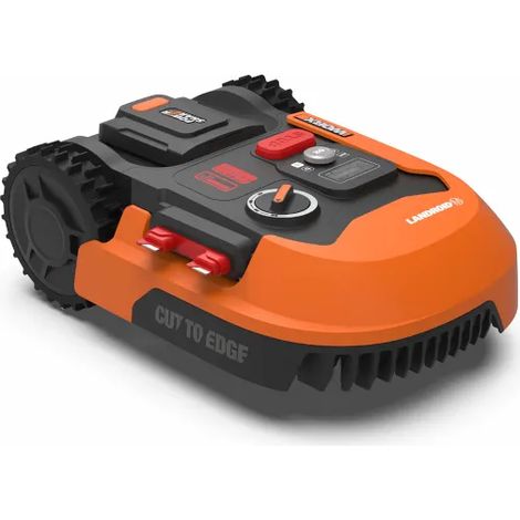 Worx – Tondeuse robotisée WR167E – Surface d'action jusqu'à 700 m² – Largeur de coupe 18 cm – Capteurs de pluie, Wi-Fi et Bluetooth (1/5)