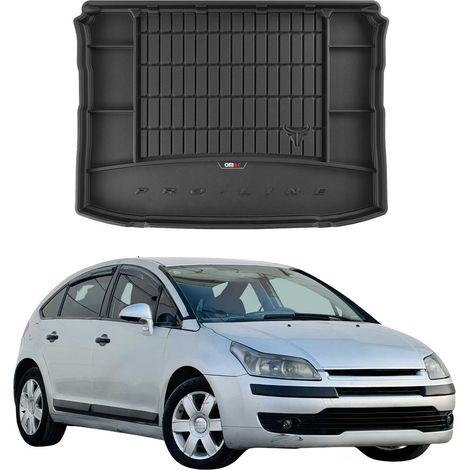 Tapis de Coffre 3D TPE Premium Compatible avec Citroen C4 2004-2010 Bac de Protection de Coffre Intérieur antidérapant Revêtement de Coffre Bords Hauts pour Voiture Noir (1/5)