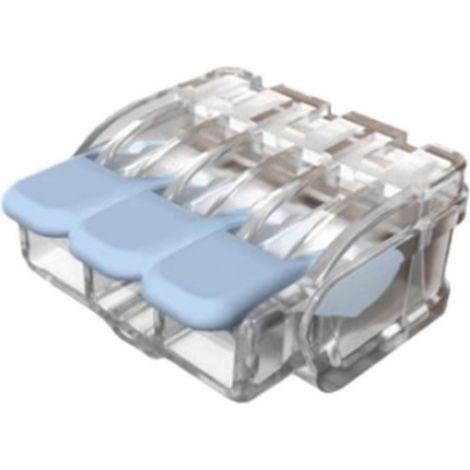 70083 Eur'ohm Borne De Connexion Rapide à Levier 3p Pour Fils Souples Et Rigides 0,2 à 6mm² - Boite De 30 (1/3)