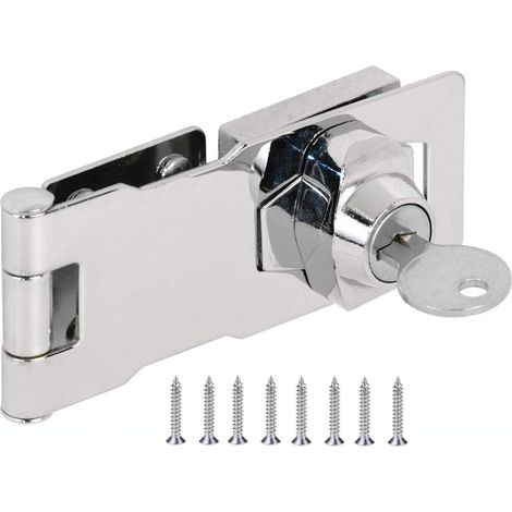 Moraillon de Verrouillage, Tiroir Armoire serrures Cadenas Moraillon Lock Cam Lock loquets de porte en Serrure avec vis pour meubles Boîte aux lettres Cabinet tiroir Armoire (4 pouces) (1/5)