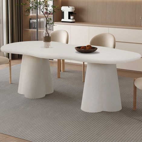 Table de salle à manger Faro - 220x100x76cm - peinture ciment - (1/5)