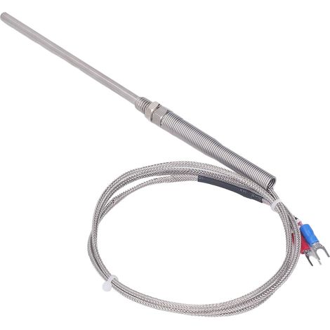Sonde thermocouple type K capteur de température détecteur jauge acier inox 304 filetage M8 2 m (1/5)