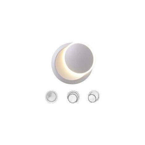 Applique da parete a LED bianca da 5W per interni, stile moderno, bianco caldo, 2 in 1, ferro, lampada a LED (bianca) - Crezuo