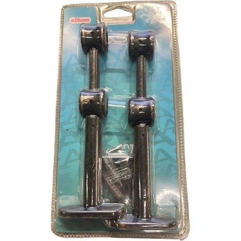2PZ SUPPORTO CHIUSO ESTENDIBILE DOPPIO 9-15 CM.ED.20MM COL.NERO-ORO