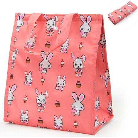 Sac de rangement isotherme pliable pour le déjeuner (Rose mignon)