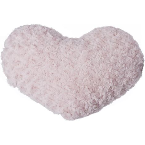 Coussin Coeur "Bouclée" 36cm Rose