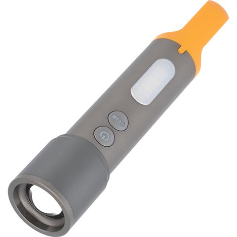 Lampe torche LED à changement de couleur, flux lumineux élevé, zoom télescopique, rechargeable USB, à suspendre, avec 4 abat-jour pour le camping et les situations d'urgence en extérieur. (1/5)