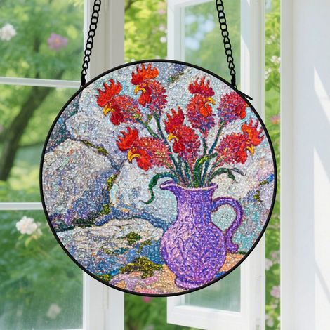 12.5cm Suspension vitrail pour fenêtre, accroche-soleil pour porte et fenêtre, décoration lumineuse, cadeaux anniversaire (1/5)