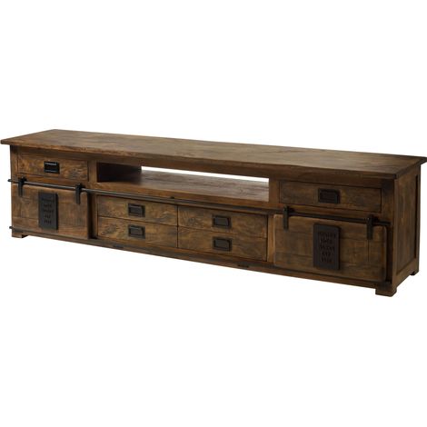 TV-Board Mango 240x50x60 braun lackiert RAILWAY 456