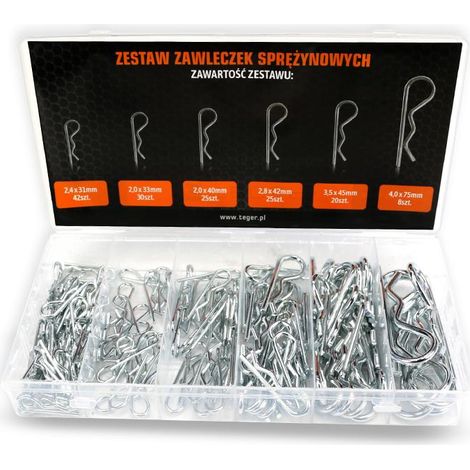 Set di coppiglie elastiche Teger, 150 pezzi (1/3)