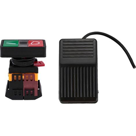 Interrupteur à bouton-poussoir momentané marche/arrêt avec voyant jaune 250 V CA, 1 NO, 1 NF et pédale SPDT 250 V 10 A (1/5)
