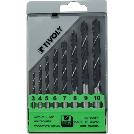 Forets Bois 3 Pointes 3 A 10mm Coffret De 8 - Tivoly