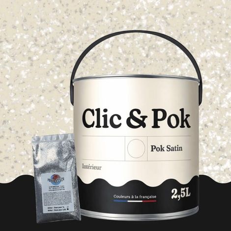 Peinture Effet Pailleté pour Murs & Plafonds - POK PAILLETTE - 2,5L - Vanille (1/4)