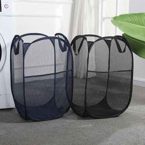 Panier à linge pliable Panier de rangement pour linge sale Portable grande capacité-Noir, 363658cm, 2pcs (1/4)