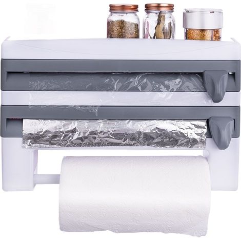 Distributeur multifonctionnel pour papier aluminium et essuie-tout