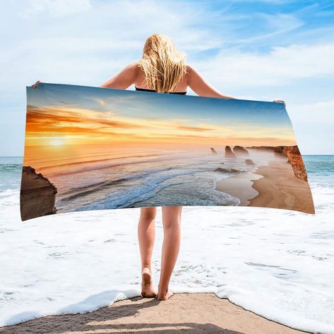 Serviette De Plage En Microfibre - 75 x 150 cm - Absorbante Rapide Séchage - Sans Sable - Pour Plage Piscine Camping Yoga - 1 Pièce (1/4)