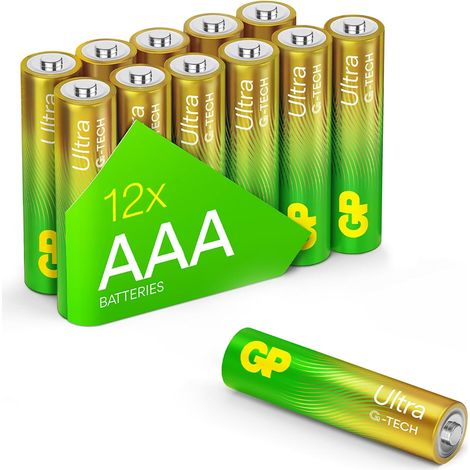 Lot de 12 Piles alcalines AAA Ultra Professionnelles 1,5 V (Micro, LR03), Technologie G-Tech Longlife, idéales pour Les Applications gourmandes en énergie, 12 Piles AAA (1/5)