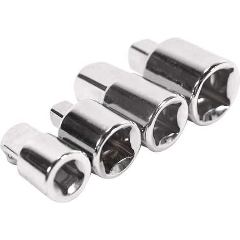Set de 4 adaptateurs réducteurs pour douilles et embouts 1/2" 3/8" 1/4" outils
