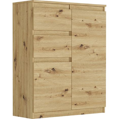 Kommode mit Schränken und Schubladen, Artisan, 80 x 40 x 98 cm - Modern S-2