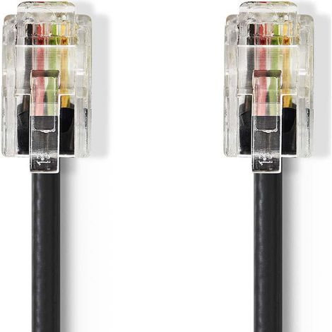 Nedis cable de telecomunicaciones rj10 macho - rj10 macho 50 m negro ne550685031 (1/2)