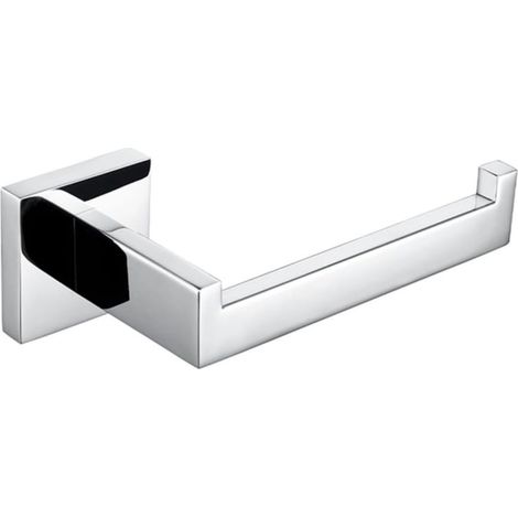 Juego de accesorios de baño en cromo pulido, portarrollos de papel higiénico y toallero de acero inoxidable.