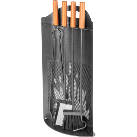Set Camino 4 Pezzi H 61 in Ferro Verniciato Grigio Martellato (1/2)