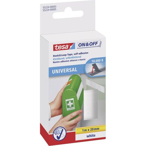 TESA Nastro Autoadesivo Universale On & Off  a Strappo 1x20 Bianco (1/4)