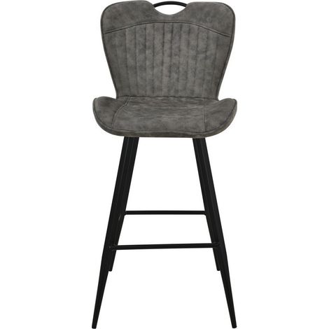 Mala Bar Fabric Chair (Set of 2) - Metal/Fabric - L61 x W50 x H107 cm - Grey