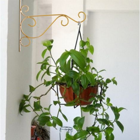 Support mural en fer pour plantes, crochet de suspension, décoration de jardin (1/5)
