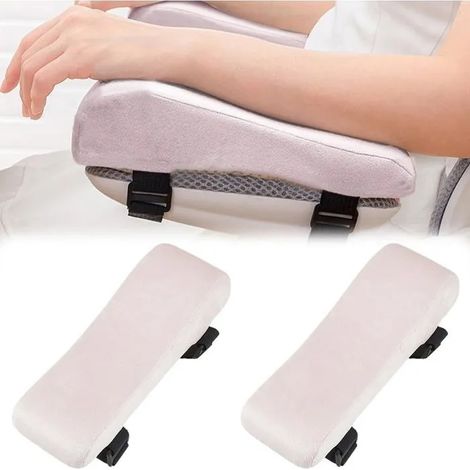 Coussinets d'accoudoirs pour chaise de bureau, coussin rose en mousse à mémoire de forme, amovible et lavable, pour chaise er - Rose (1/5)
