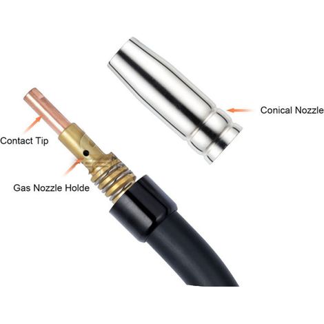 Kit d'accessoires de soudage MIG/MAG Binzel 15AK : buse de protection pour torche de soudage (3 pièces), comprenant une buse de protection pour baguette de connexion. (1/5)