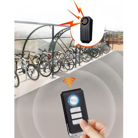 Crezuo Drahtloser Induktions-Diebstahlalarm für Elektrofahrräder mit Fernbedienung, Schwarz, lauter Vibrationsalarm