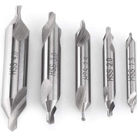 5pcs Center Drill Bits/Center Bits/Drilling Center 60° HSS Center Drill Bits Drill Cutters 1.5/2/2.5/3/4mm (1/5)