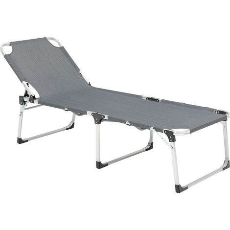 TrendLine Sonnenliege Aluminium Deluxe XL grau