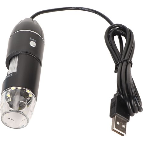 Microscope USB Type C 50X-1600X avec 8 LEDs pour Enfants, Étudiants, Ingénieurs - Compatible Téléphone et PC