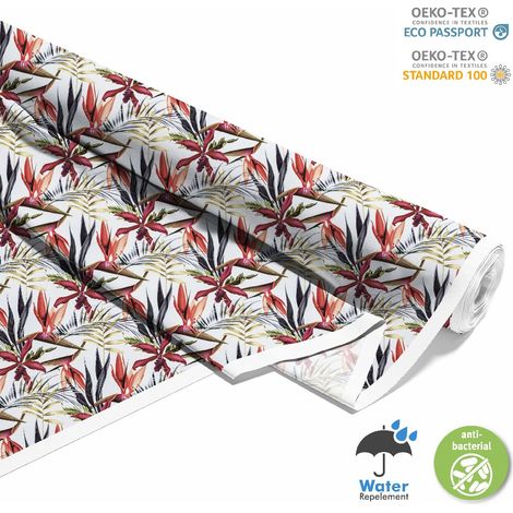 TESSUTI DECORATIVI PER ESTERNI OXFORD - motivo fiori tropicali I DX192 (1/5)