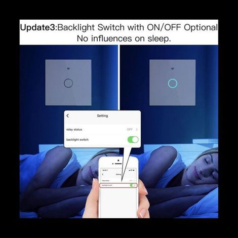 WiFi Smart Light Switch RF433 Pas de Fil Neutre Single Fire Smart Life Tuya App Control pour Alexa Google Home 220V EU(3) (1/5)