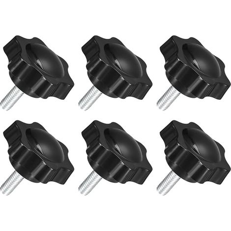 6pcs Star Buttons M6 x 16 mm, Hexagonal Plastic Hand Screwing Knob for Parasol Base Replacement (1/5)