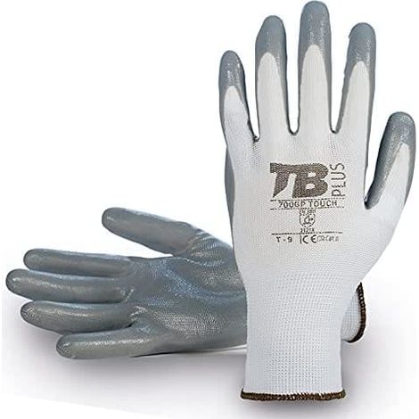 guante poliester blanco palma nitrilo gris 700gp touch talla 7-10 t/guante talla s-7 (1/2)