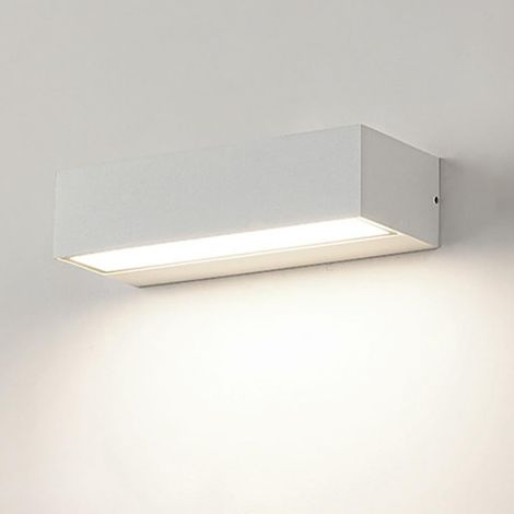 Applique murale LED d'extérieur, idéale pour éclairer les entrées et les cours, étanche IP65 (blanc neutre 4000 K, blanc, 20 cm, 12 W) (1/5)
