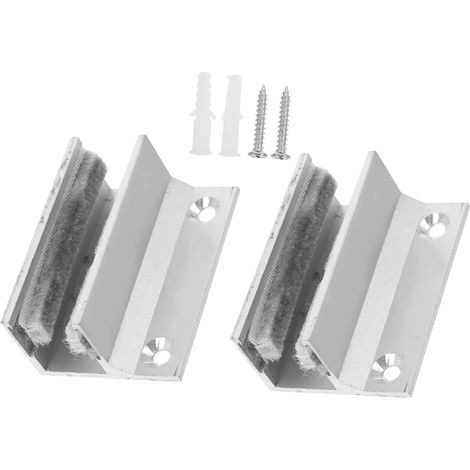 2 pièces guide de sol pour porte coulissante, alliage d'aluminium (1/5)