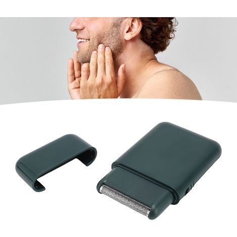 Tondeuse à barbe électrique rechargeable USB 5W, portable, pour hommes, idéale pour les voyages, la maison et le bureau (verte). (1/5)