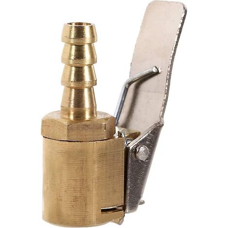 Connecteur de valve de gonflage de pneu de voiture, mandrin d'air, laiton, 6 mm/8 mm, adaptateur de connecteur à pince à clip (6 mm - or) (1/5)